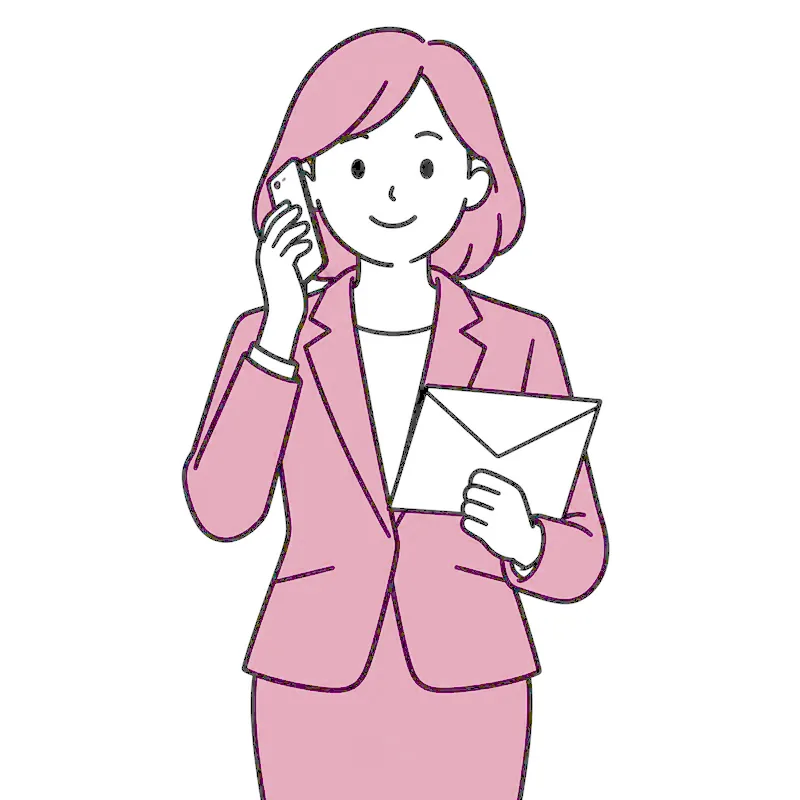 電話で話す女性の行政書士